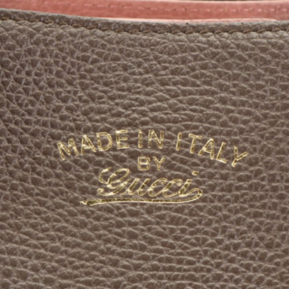 Gucci Swing Tote in Brown Grained Leather - Picture 7 of 9